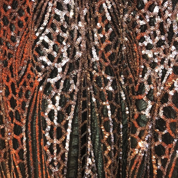 Sequin long off the shoulder dress - Picture 6 of 8